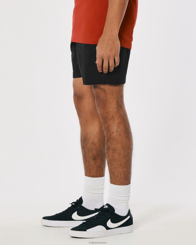 Bottoms Hollister Men Twill Jogger Shorts 7\\ 488201134 Black